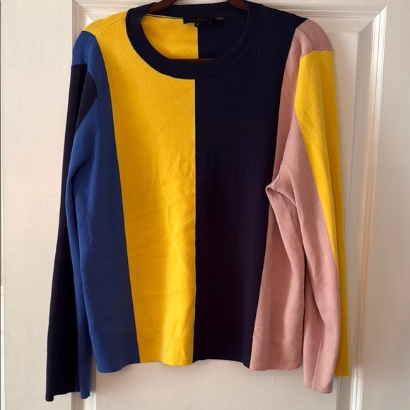 Ted Baker Fenchi stripe-print A-line woven jumper - Picture 3 of 5